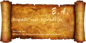 Bogdányi Alvián névjegykártya